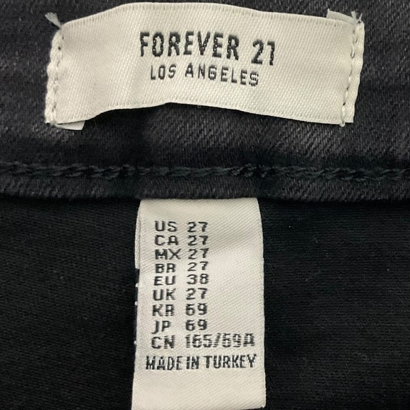 Forever 21 High Rise Black Denim Shorts Size 27 Button fly NWT distressed - Picture 5 of 10